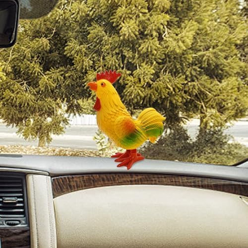 Small Statue Miniature Rooster Figurines - Clockwork Decor Sculptures