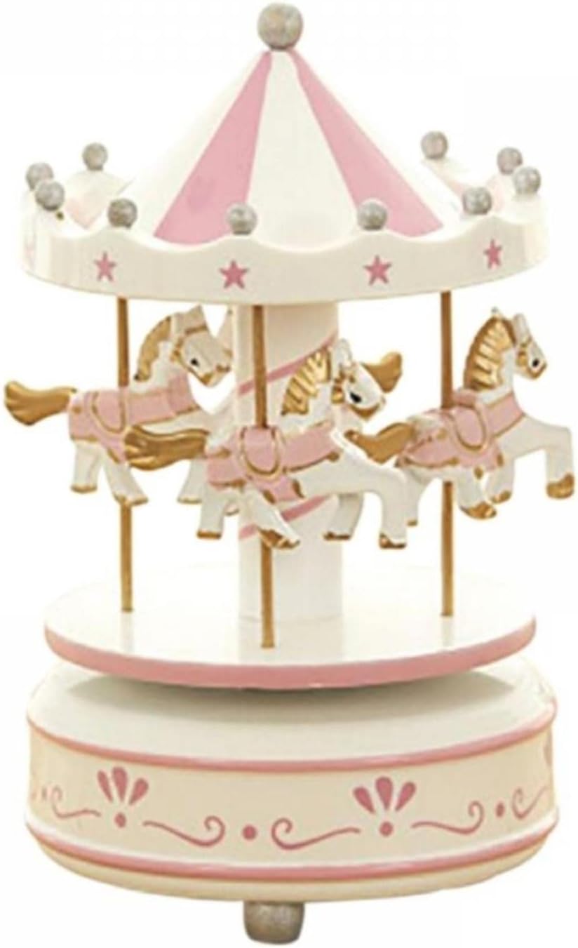 Nudsfuii Merry-go-Round Music Box Sculpture Home Decor