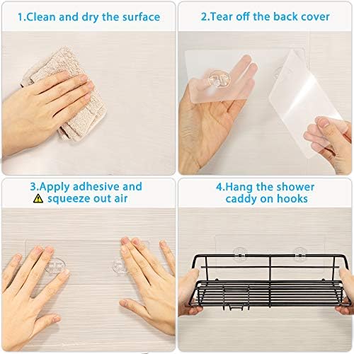 Nieifi Shower Caddy Shelf with Hooks 2 Pack