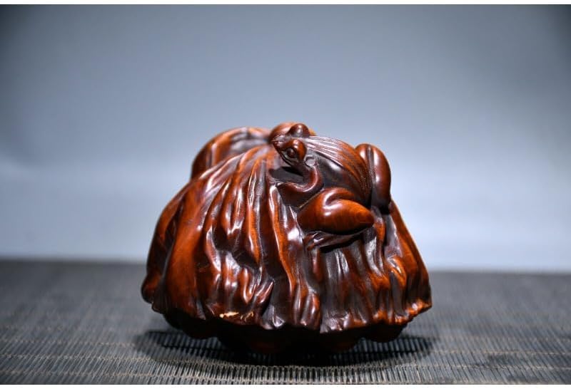 Handcrafted Boxwood Lucky Lotus Root Statue