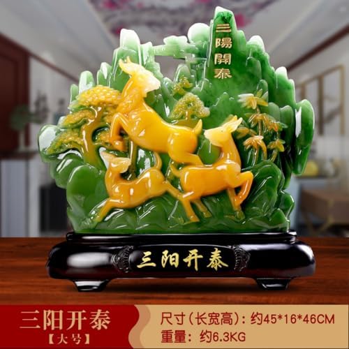 Three Yang Open Prosperity Resin Sculpture for Feng Shui