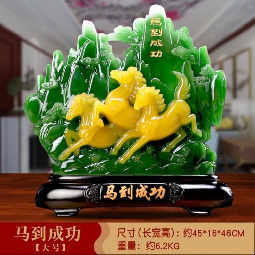 Feng Shui Wealth Statue - Jade 3 Yang Kai Tai Resin Ornament