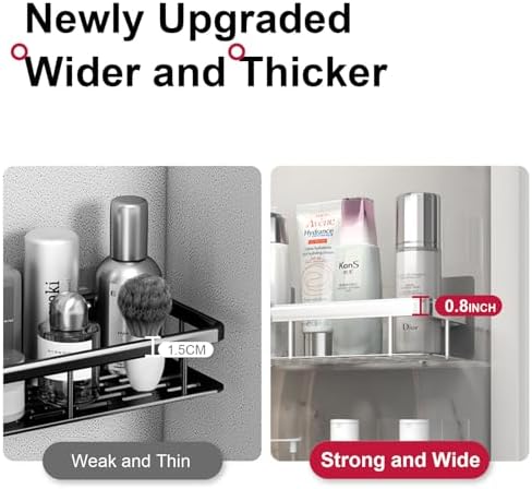 RUITHOE Aluminum Shower Caddy 2 Pack No Drill Rustproof Organizer