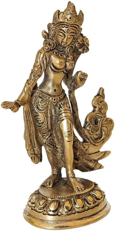 Statuestudio Brass Gold Tara Lady Statue 5 Inch