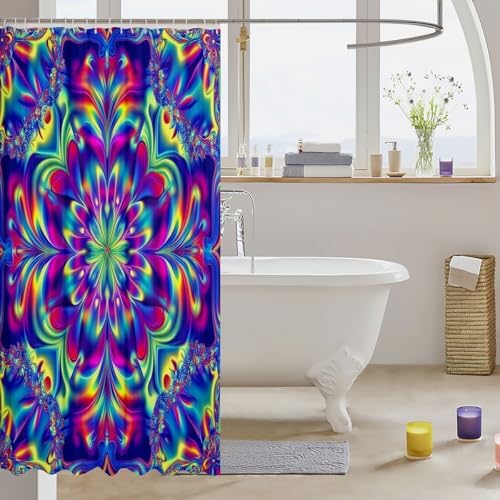 Erosebridal Psychedelic Shower Curtain Set