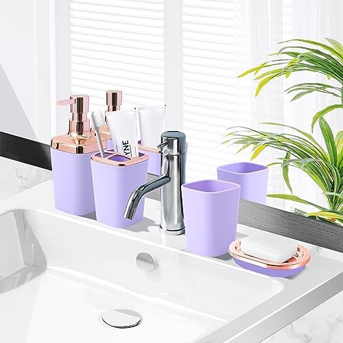 XLHOMO 9-Piece Purple Bathroom Accessories Set