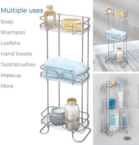 InterDesign iDesign Neo Bathroom Standing Shelves Silver