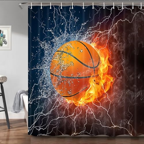 Shocur Sports Shower Curtain Set 72x72 Inches with 12 Hooks