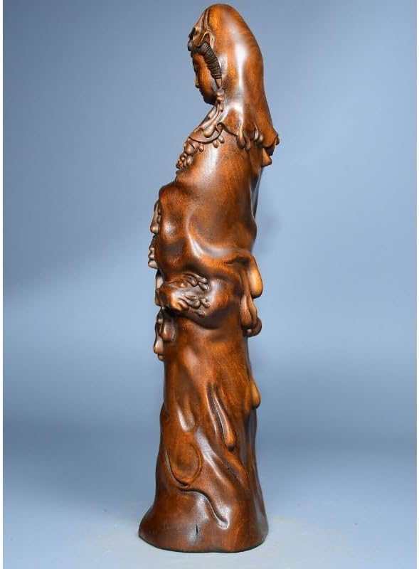 LimpaC Handcrafted Boxwood Avalokitesvara Statue