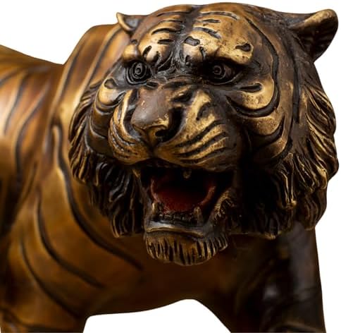 YouFine Bronze Tiger Statue 189 Inch Solid Brass Home Decor