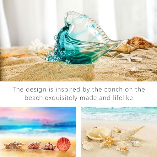 QFkris Hand-Blown Glass Conch Figurines