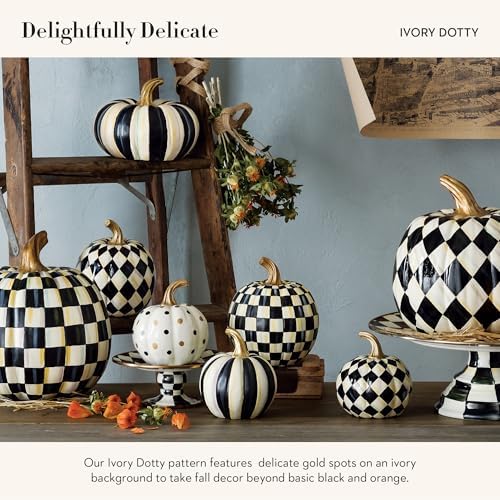 Ivory Dotty Pumpkin Resin Home Decor