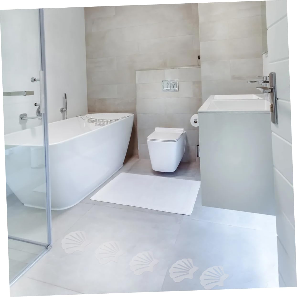 LIFKOME 12pcs Shell Shape Nonslip Bathroom Stickers