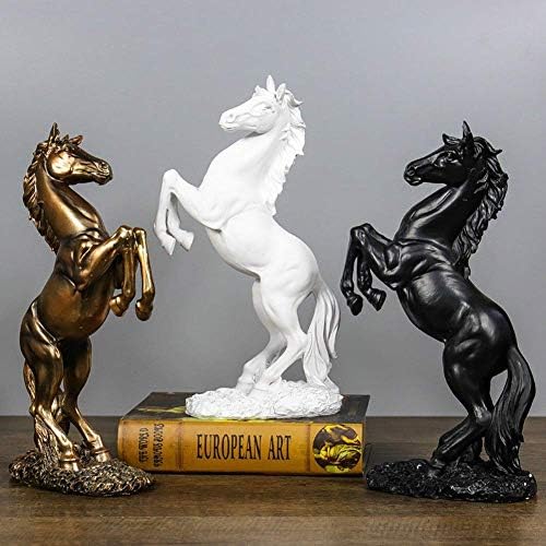 Lependor White Standing Horse Resin Statue Home Decor