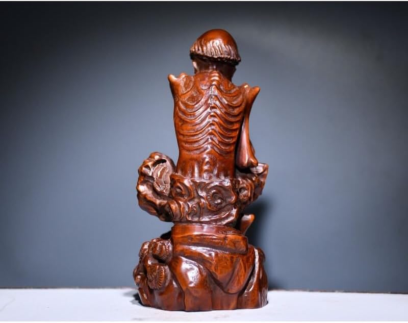 Handmade Boxwood Dharma Statue for Home Decor