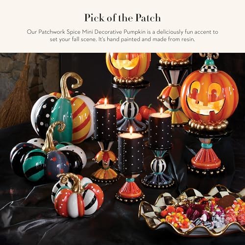 MacKenzie-Childs Mini Patchwork Spice Pumpkin Decor