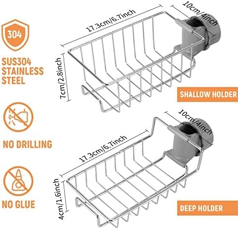 Buoluty Clawfoot Tub Caddy - Stainless Steel Shower Shelves Soap Caddy