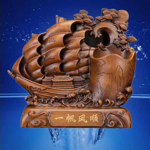 Chinese Feng Shui Wealth Prosperity Statue - 1635 Wooden Tone