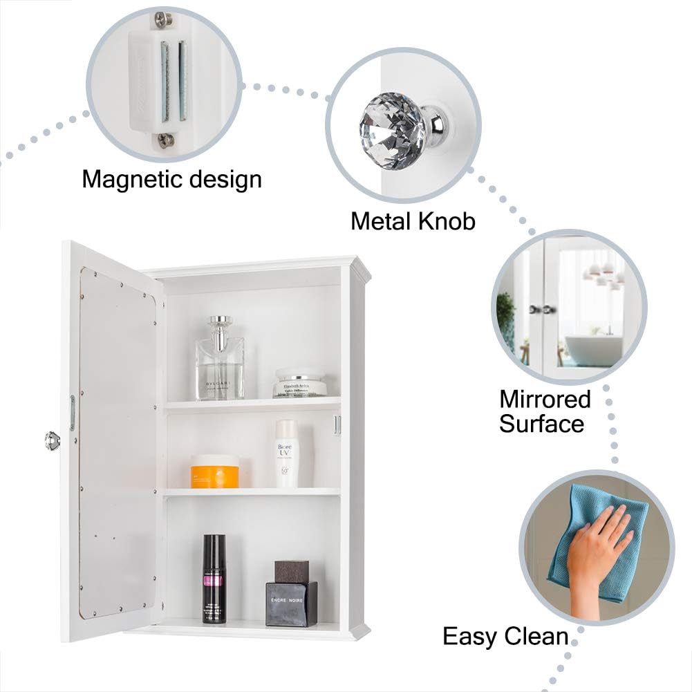 MTFY Wall Mounted Medicine Cabinet with Storage