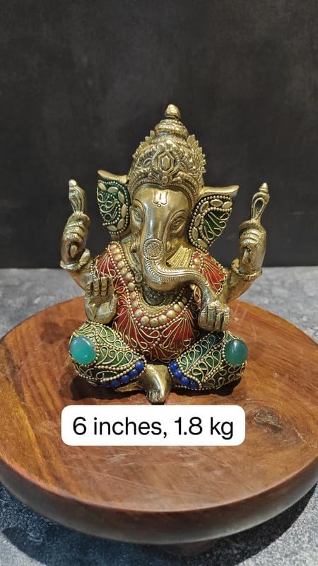 Statuestudio Brass Ganesha Statue Gold Finish