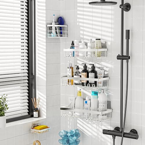 Moforoco 5-Pack Adhesive Shower Caddy Organizer 1