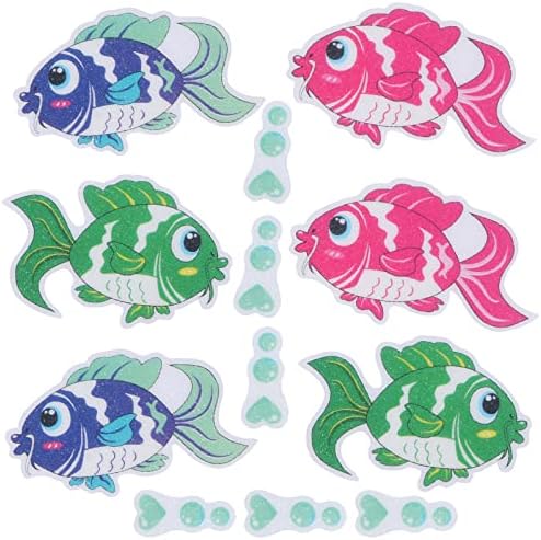 Cabilock 6pcs Bathtub Non-Slip Stickers Fish Design
