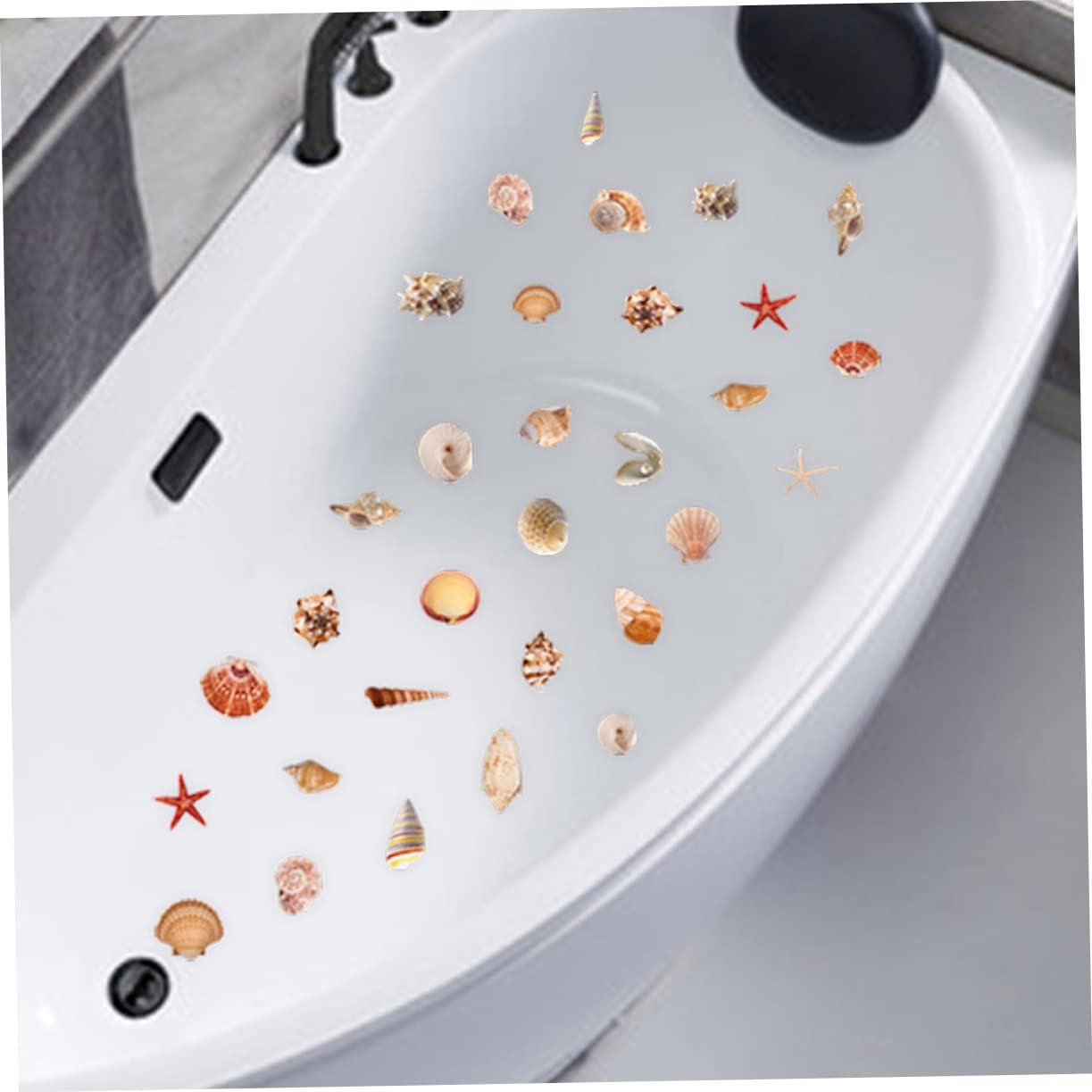 VOSAREA 6 Sheets Shell Pattern Bathtub Stickers