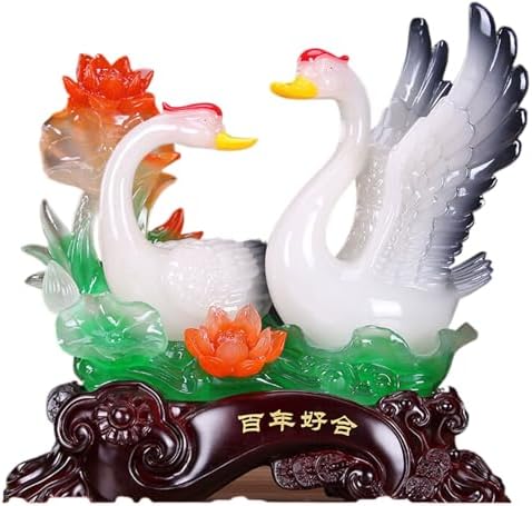 Feng Shui Wealth Prosperity Swan and Crane Sculpture