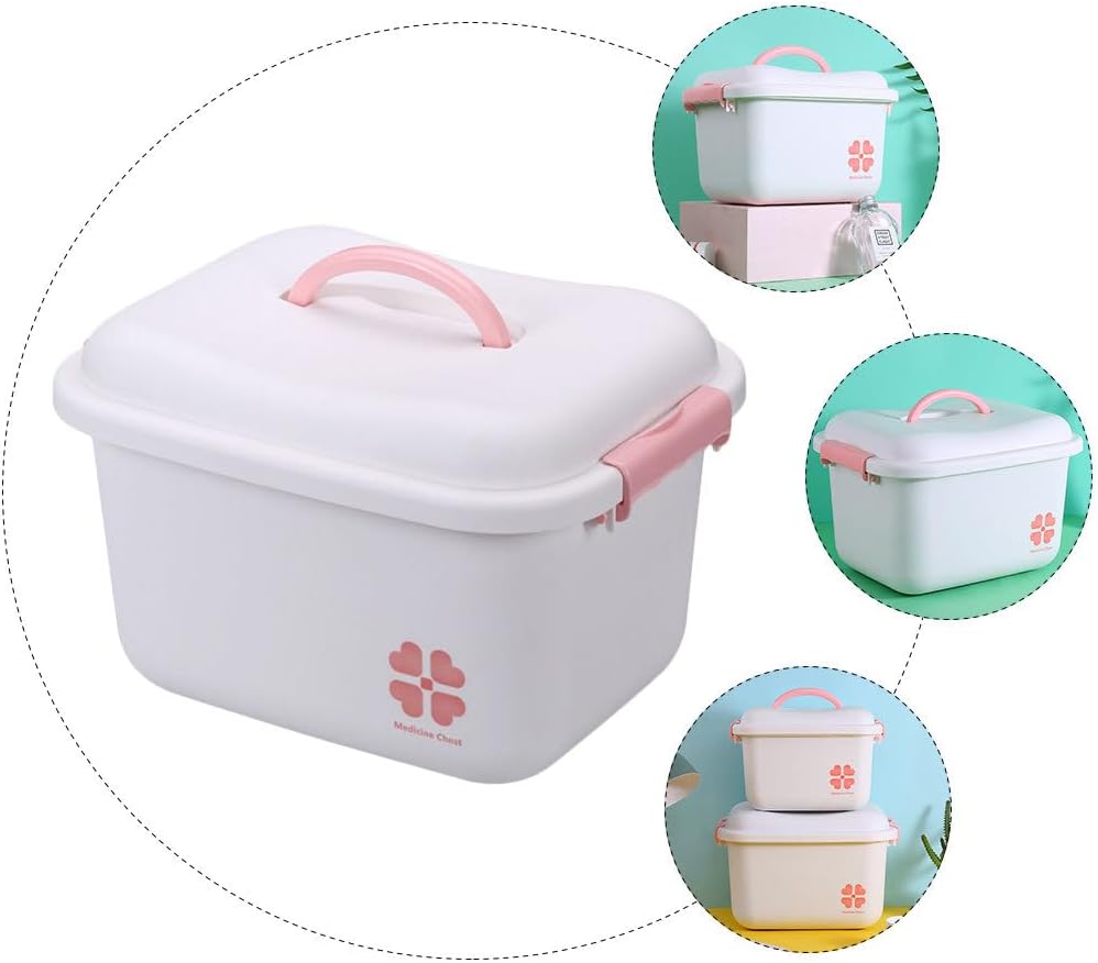 Alipis 1pc Plastic Medicine Cabinet Organizer Case Portable Storage Box
