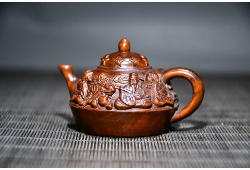 LimpaC Collection Boxwood Eight Immortal God Teapot Statue