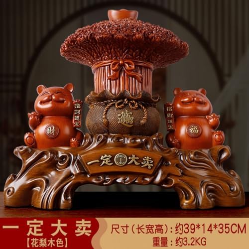 Chinese Feng Shui Resin Wealth Cat Statue for Home Office