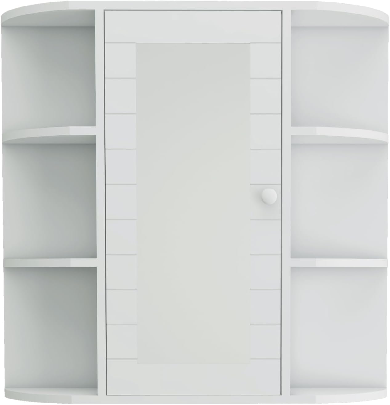 espidoo Wall Mounted Medicine Cabinet with 6 Open Shelves and 3 Adjustable Shelves