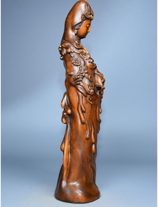 LimpaC Handcrafted Boxwood Avalokitesvara Statue