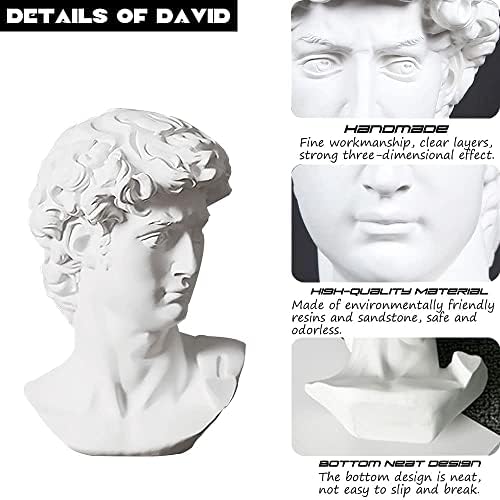 Greek Statue of David Resin Bust 6 Inch Home Decor