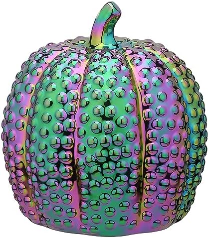 Iridescent Pumpkin Decoration 10 Inches Halloween