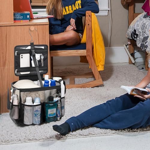 CUBETASTIC Portable Shower Caddy with 4 Side Pockets