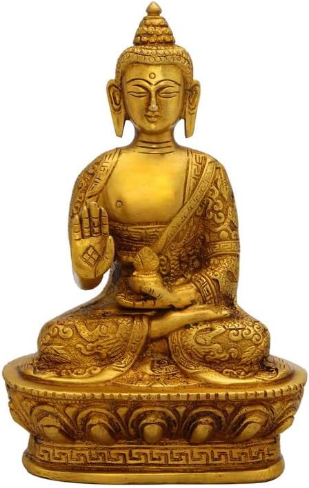 Statuestudio Decorative Brass Sitting Buddha Statue 7 Gold