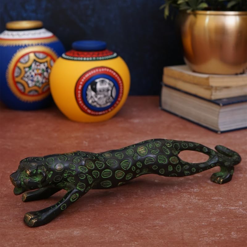 Statuestudio Antique Leopard Brass Statue 1
