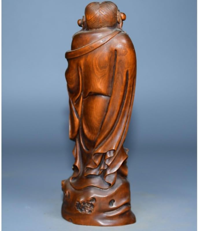 Handcrafted Boxwood Eight Immortals Han Zhongli Statue Decor