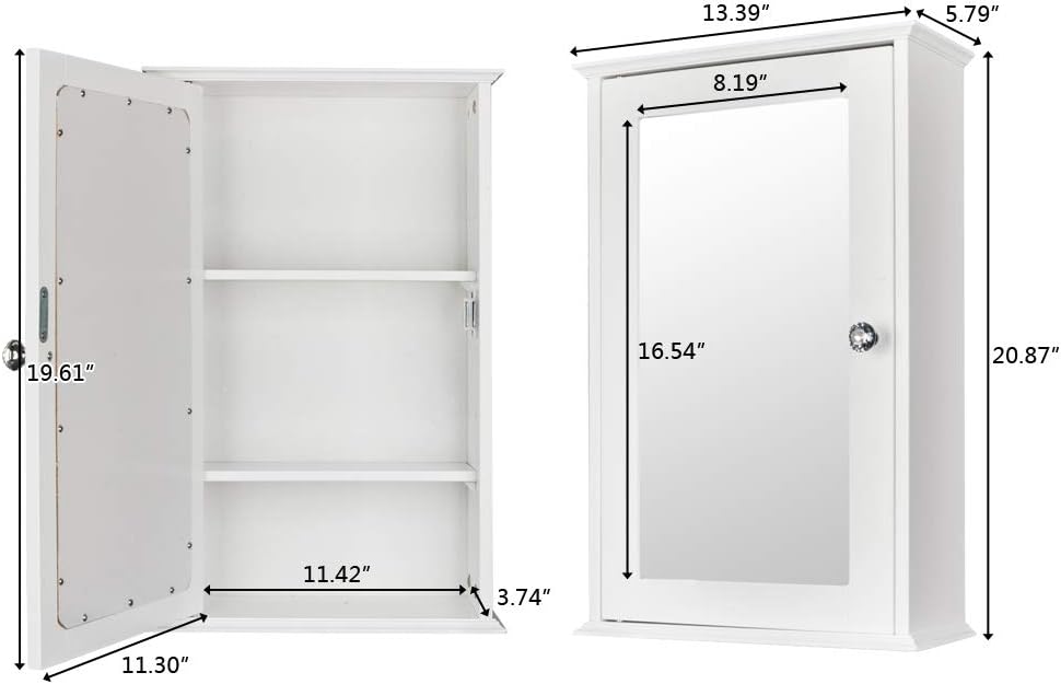 MTFY Wall Mounted Medicine Cabinet with Storage