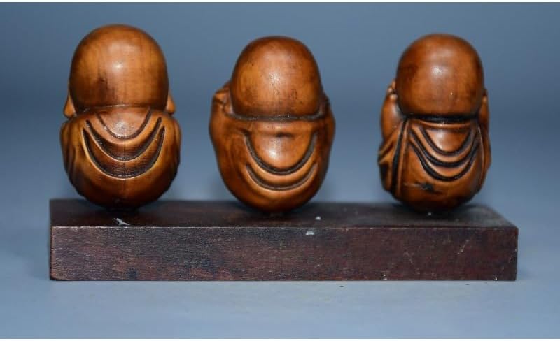 LimpaC Mini Boxwood Buddha Statues Set