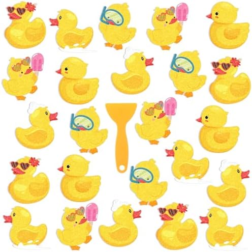 Yaomiao 24 Pcs Duck Non Slip Bathtub Stickers