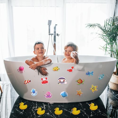 Chiisong 40 Pcs Non-Slip Bathtub Stickers with Scraper