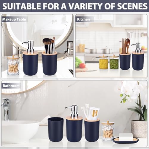 iMucci 5 Piece Bathroom Accessories Set Navy Blue