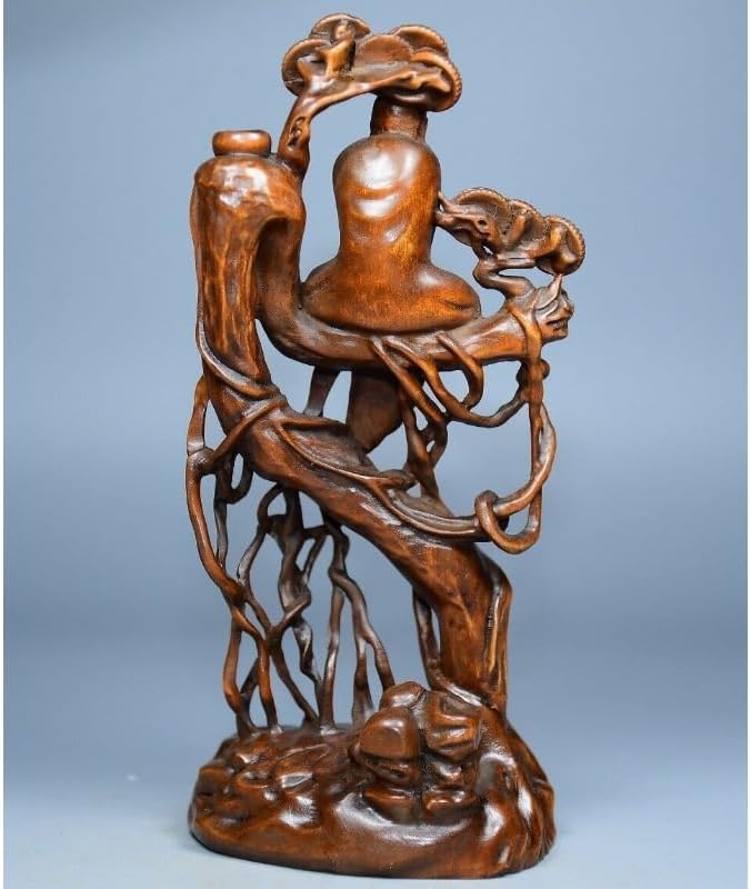LimpaC Mini Boxwood Arhat Meditation Statue