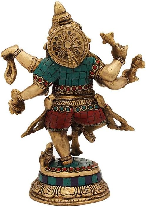 Statuestudio Dancing Ganesha Statue Brass Finish Decor