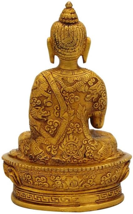 Statuestudio Decorative Brass Sitting Buddha Statue 7 Gold