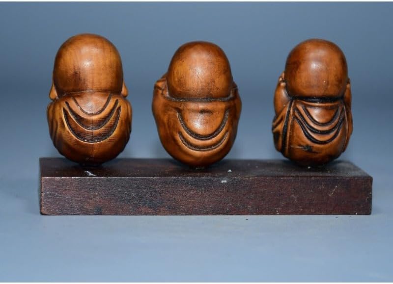 LimpaC Mini Boxwood Buddha Statues Set