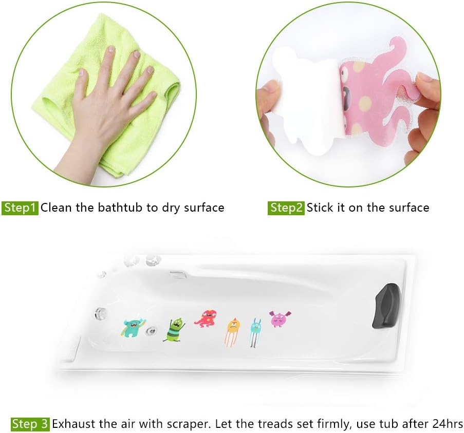 XURI Anti-Slip Bathtub Monster Sticker 6PCS
