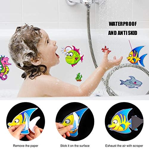 Secopad Non-Slip Bathtub Stickers 18 PCS Sea Fish Decal